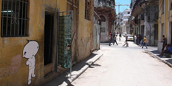 Karl Toon vylepený v ulicích kubánského hlavního města Havany. © Karl Toon