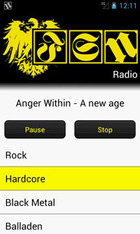 Mobilversion des rechtsextremen Radiosenders FSN (Screenshot)