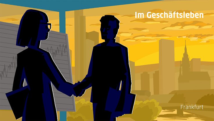 <b>Im Geschäftsleben:</b> Kommunikation auf Deutsch mit Ihren deutschsprachigen Geschäftspartnern führt zu besseren Geschäftsbeziehungen und dadurch zu besseren Chancen für effektive Kommunikation - und somit zum Erfolg.