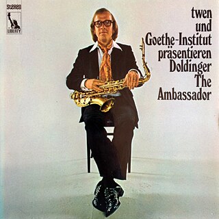 Plakat Saxophonist Titel: twen und Goethe-Institut präsentieren Doldinger The Ambassador