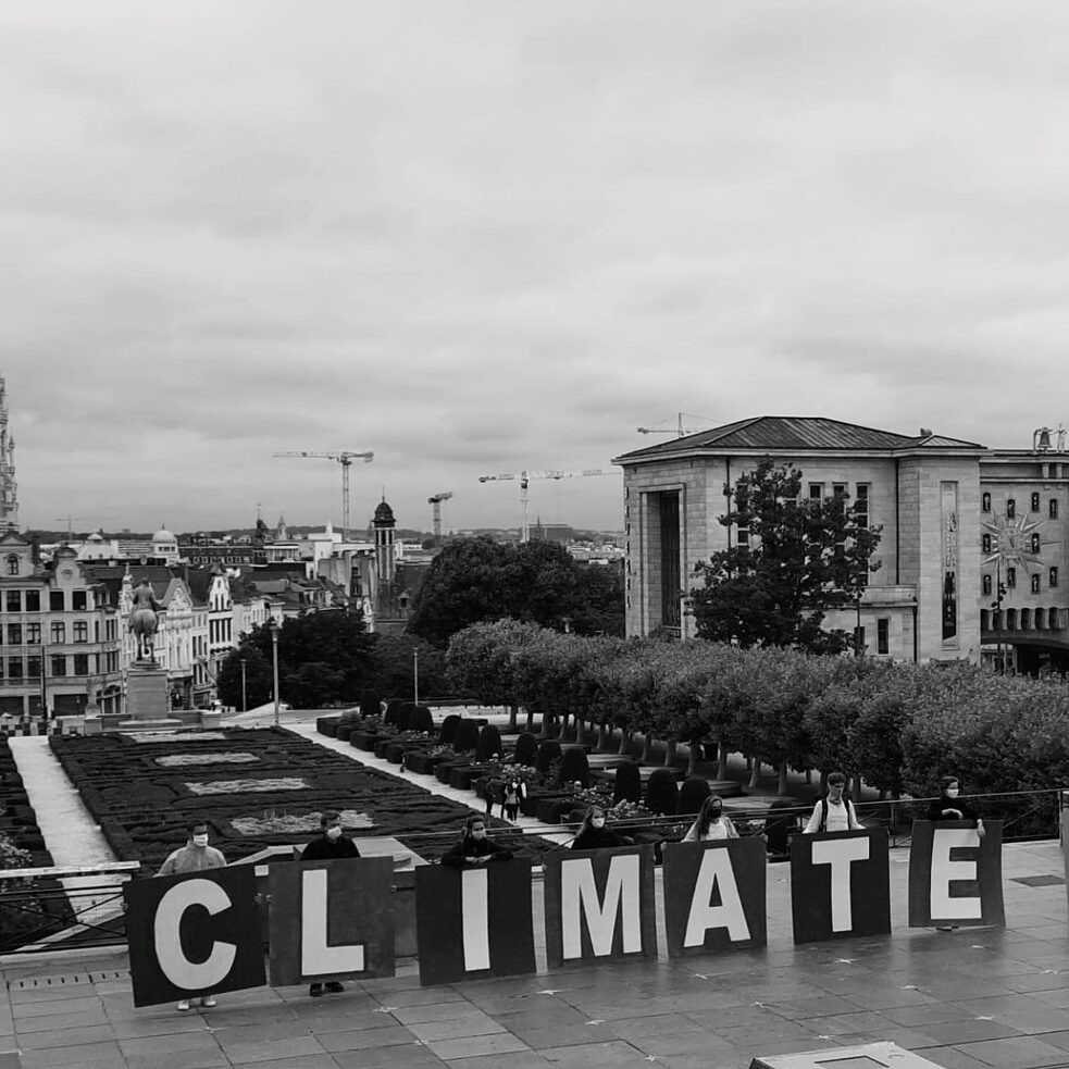 Manifestazione di protesta al Mont des Arts a Bruxelles