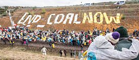 End Coal Now: Acción de Ende Gelände en la mina a cielo abierto de Hambach, en otoño de 2018.