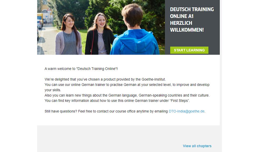 Saksan verkkokurssi tarjoaa kattavasti materiaalia saksan opiskeluun.