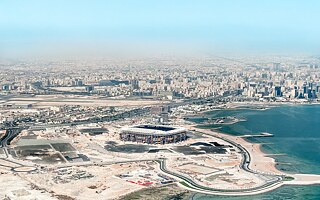 Das Stadium 974 am Rand der katarischen Hauptstadt Doha ist einer der Austragungsorte der Fußball-WM 2022.