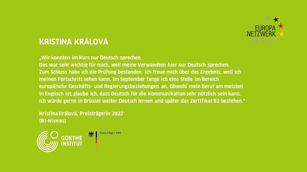 Testimonial der Brügge-Stipendiatin Kristina Králová  (2022)