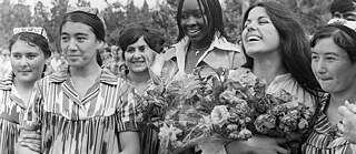 5. Ausgabe des International Asian, African, and Latin American Film Festival in Taschkent, Usbekistan (23. Mai–1. Juni 1978). Die senegalesische Schauspielerin Issa Nyang.