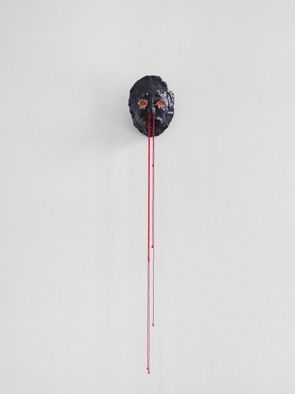Exhibition view: Vasilisa Palianina, ‘The Face’, 2023. sculpture: ceramic, glaze, glass beads