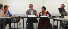 Pierre Deshusses et l'auteure Regina Scheer (Festival du premier roman, Chambéry 2015)