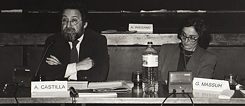 Américo Castilla y Gabriela Massuh, coloquio sobre Administración Cultural. Goethe-Institut Buenos Aires, septiembre 1996. 