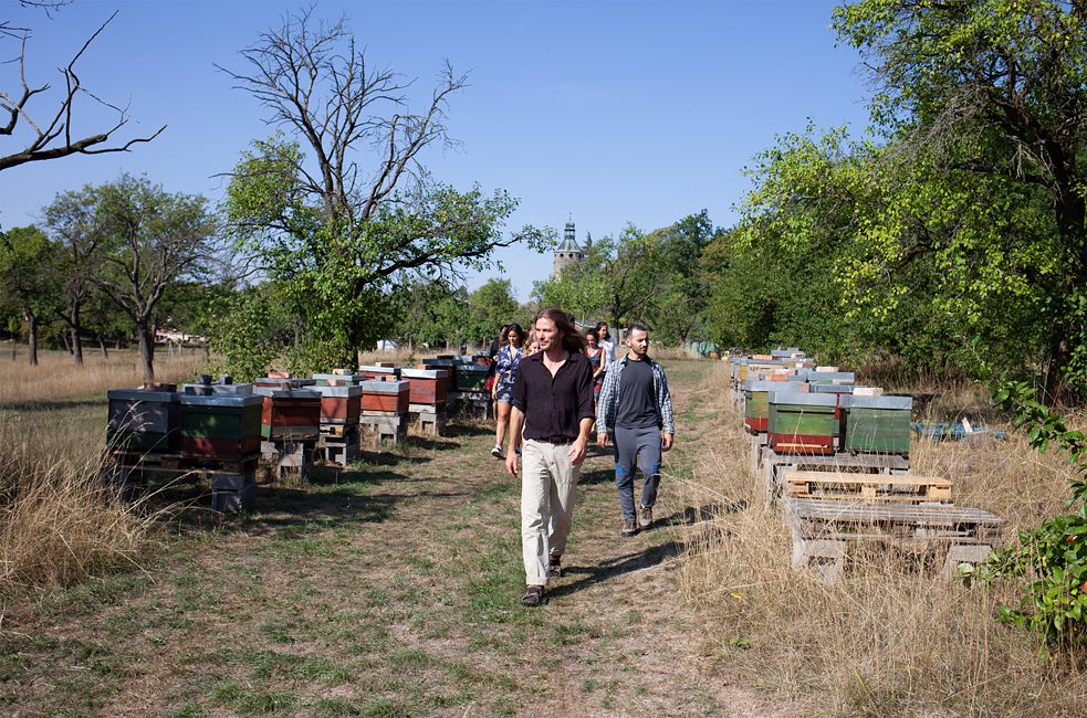 建築師 Thomas Meier 是這個社區的創始人之一。 過去13年中，他學到很多與畜牧以及果園相關的知識，一天之中他有三分之二的時間是在自然原野之中度過——其中包含大約150隻蜜蜂的蜂群的自家養蜂業。