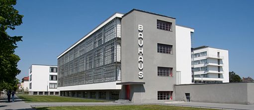 Bauhaus building from the southwest, Walter Gropius, Dessau, 1926