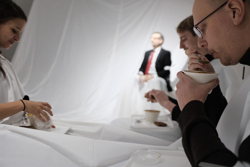 Participants in a Dining Room Tales performance in Helsinki