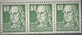Východoněmecké poštovní známky s podobniznou Georga Friedricha Hegela
