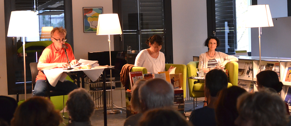 Rencontres littéraires : nous organisons régulièrement des soirées littéraires passionnantes ; ici : soirée spéciale rentrée littéraire 2019 avec Dominique Pinon et Katharina Borchardt.