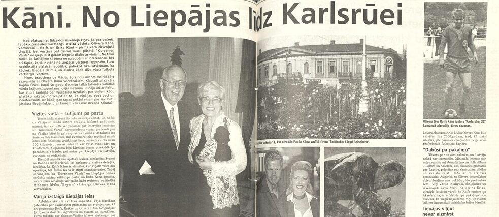 Artikel über die Familie Kahn in der Zeitung „Kurzemes vārds”. Foto mit freundlicher Genehmigung von „Kurzemes vārds”