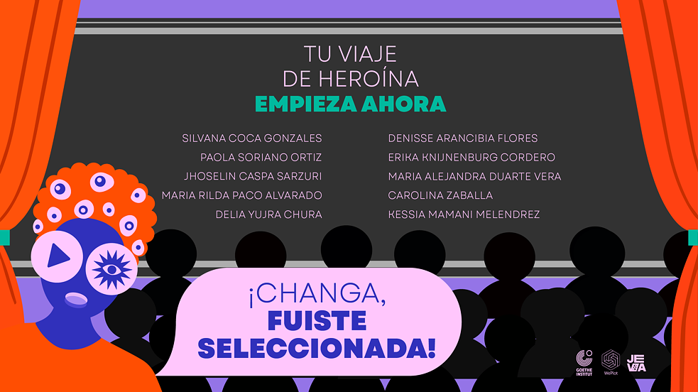 Illustration mit den Namen der im Rahmen des Projekts ausgewählten bolivianischen Frauen