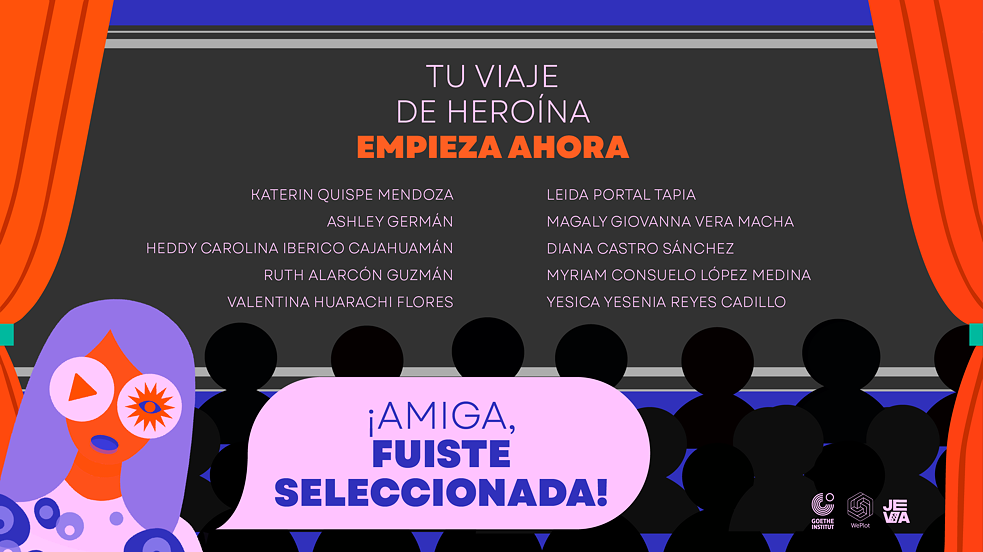Illustration mit den Namen der im Rahmen des Projekts ausgewählten peruanischen Frauen.