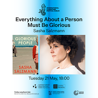 Blue Design Announcing Dublin Literature Festival Event with Sasha Salzmann