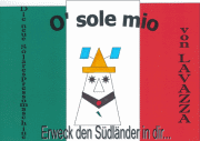 Werbeplakat für O Sole Mio, die solarenergiebetriebene Kaffeemaschine