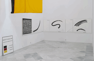 Raum der Ausstellung "KP Brehmer. A test extending beyond the action." (Ausschnitt) Foto: Guillermo Mendo © KP Brehmer