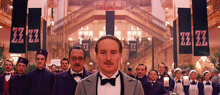 Die prächtige Lobby des „Grand Budapest Hotel“ im Warenhaus Görlitz