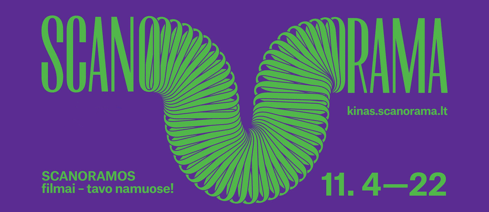 Das Wort Scanorama in Grün, dabei ist die Buchstabe O als gebogener Schlauch dargestellt.