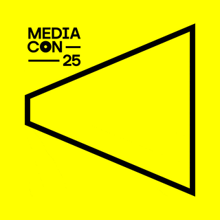 Gif über die Journalismustreffen MediaCon, die verschiedene Themen des Programms hervorheben.