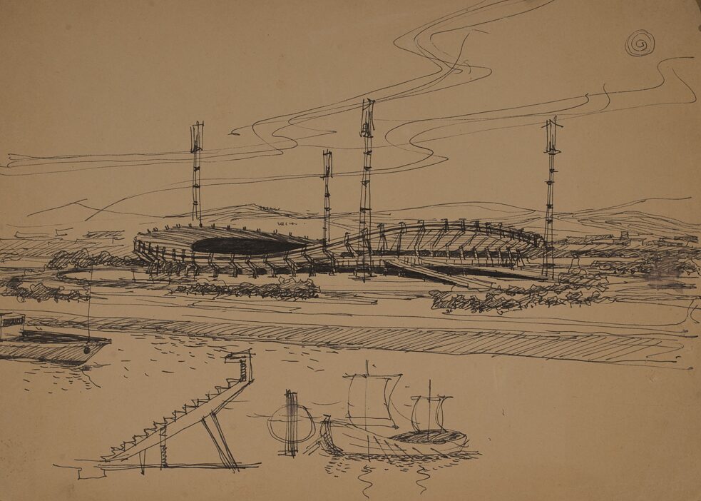 Центральный стадион (Красноярск), архитектор: В. Орехов // 1968