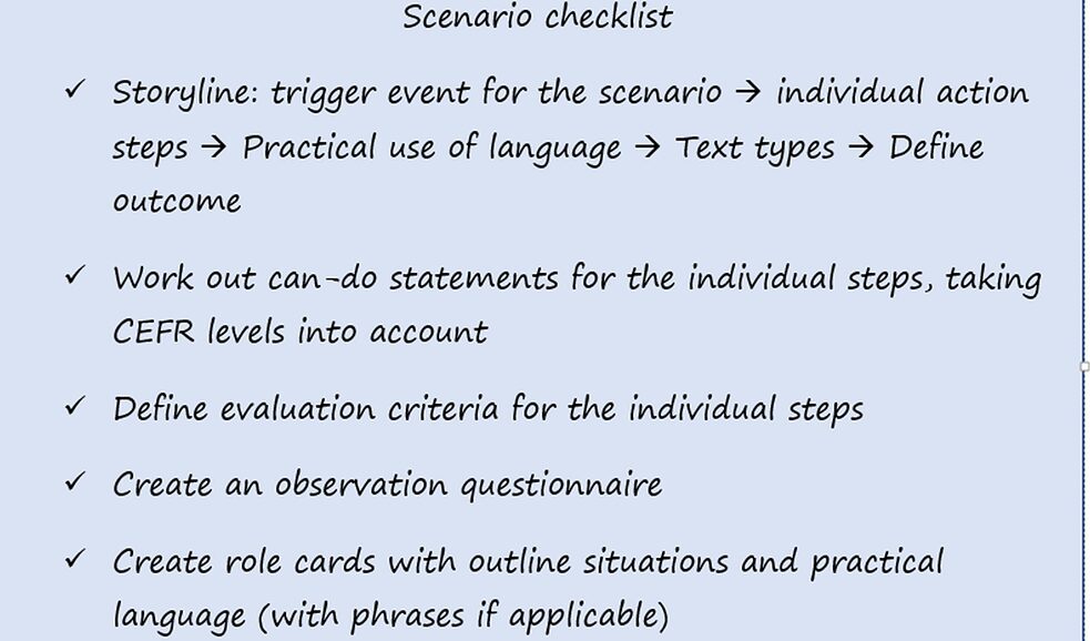 Scenario checklist
