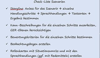 Check-Liste Szenarien