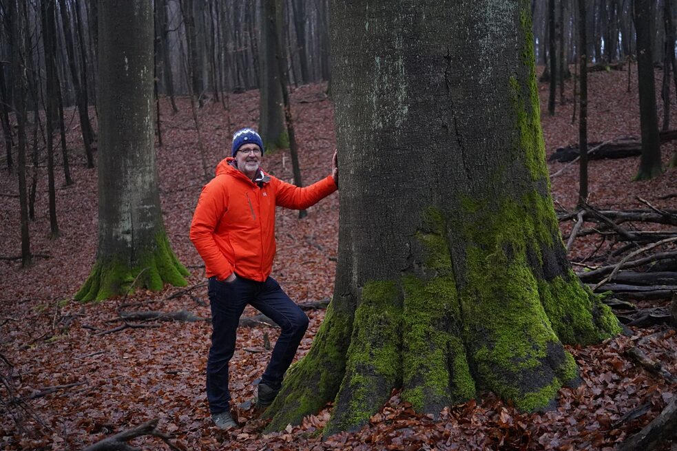 Peter Wohlleben v lese, o který se stará a který patří německé obci Hümmel