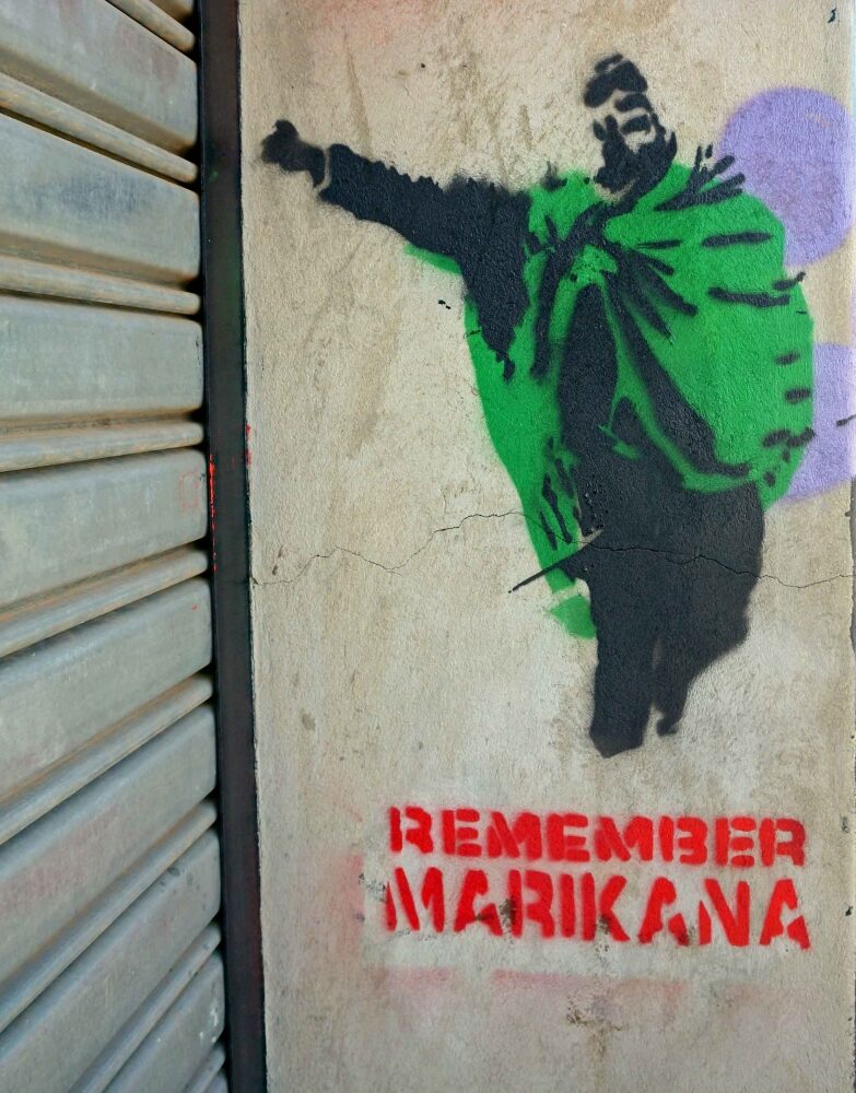Decolonisation – “Remember Marikana”, Tokolos Stencil Collective