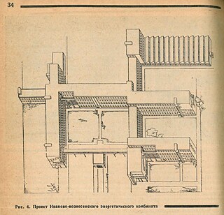 Projektierung Hochschule für Energiewesen (Iwanowo-Wosnessensk), Staatliche Hochschule für Planung und Bau technischer Hoch- und Fachschulen (Giprowtus), an der Hannes Meyer und Absolvent*innen der Bauhaus-Schule tätig waren // 1931