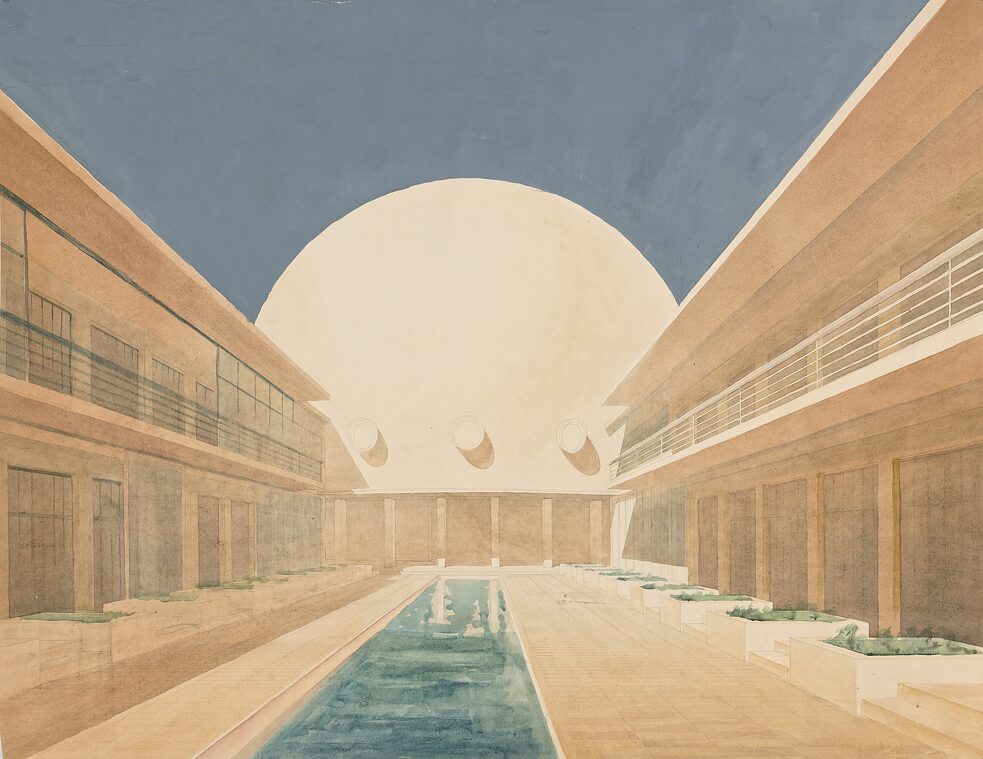 Nuclear Power Plant, Graduate Work, Moscow Institute of Architecture, author: V. Nesterov // 1957