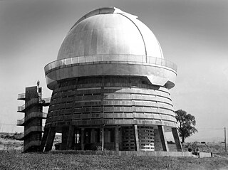 Башня большого зеркального телескопа «Армения» Бюраканской обсерватории (Бюракан), архитектор: С. Гурзадян // 1976