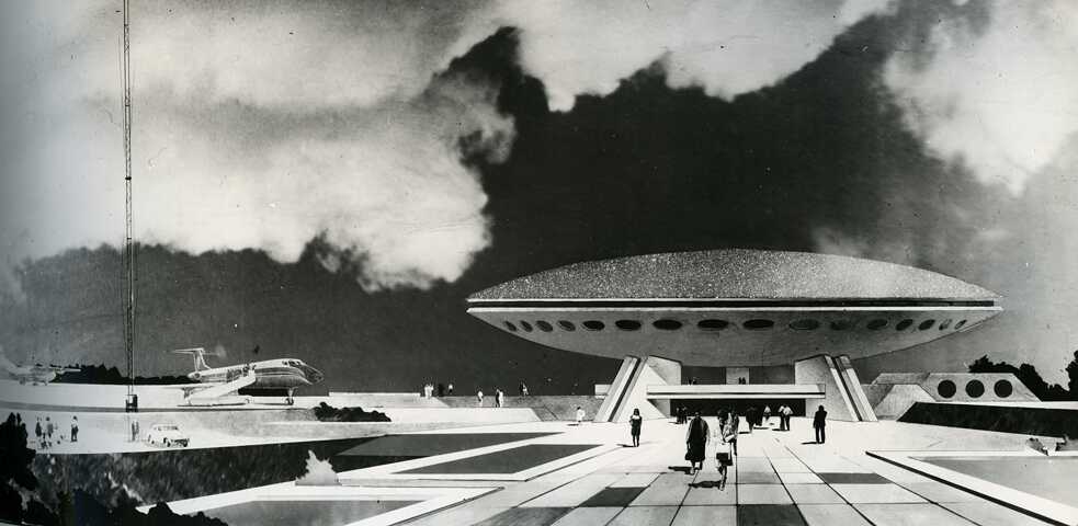 Sport- und Konzertkomplex Irtysch (Omsk), Architekt*innen: M. Chachajew, I. Golenko, L. Maslowa // 1986