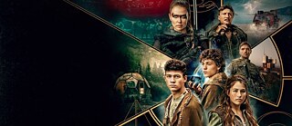 Detail from the official Poster of the netflix series "Tribes Of Europa" shows its six Protagonists 