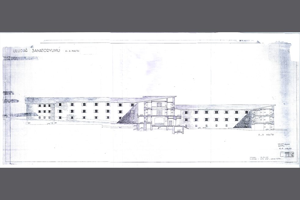Sanatorium in Uludağ Kirazlıyayla (zusammen mit Emin Onat), Schnitt, 1946