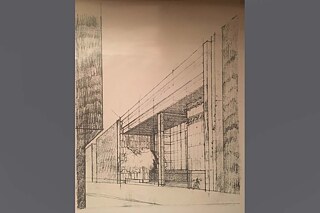 Milli Reasürans T.A.Ş. Genel Müdürlük Binası, mimari proje yarışmasında birincilik ödülü, tasarım eskizi, 1984 