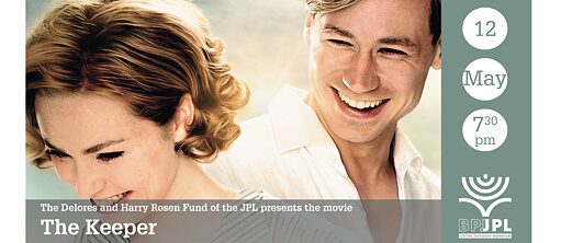 Veranstaltungsflyer mit Filmtitel und Datumsangabe - The Keeper