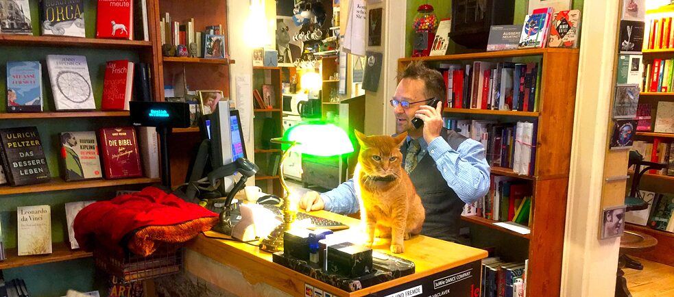德勒斯登受人狂熱膜拜的書店「最佳讀物」的後台大老闆是一隻貓：名叫「喵摩托･穆薩奇」的店貓和暱稱為„Stü“的店東Jörg Stübing。 