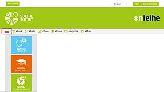 Screenshot e-Library - Menu choices