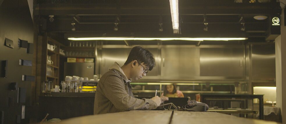Cafe Mango Sayeef sketches away as Sameera works on her dish in the background
