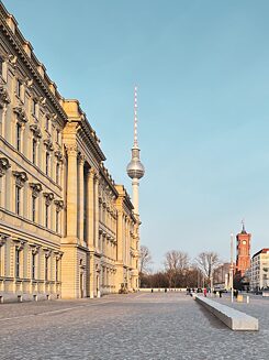 Die Südfassade des rekonstruierten Berliner Schlosses