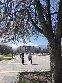 Der Nationale Kulturpalast mit dem Vitosha im Hintergrund