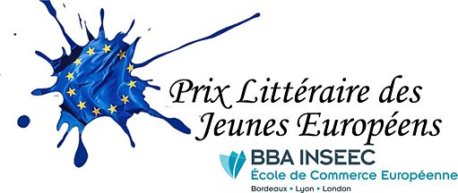 Logo mit einer europäischen Flagge und dem Text Prix Littéraire des Jeunes Européens