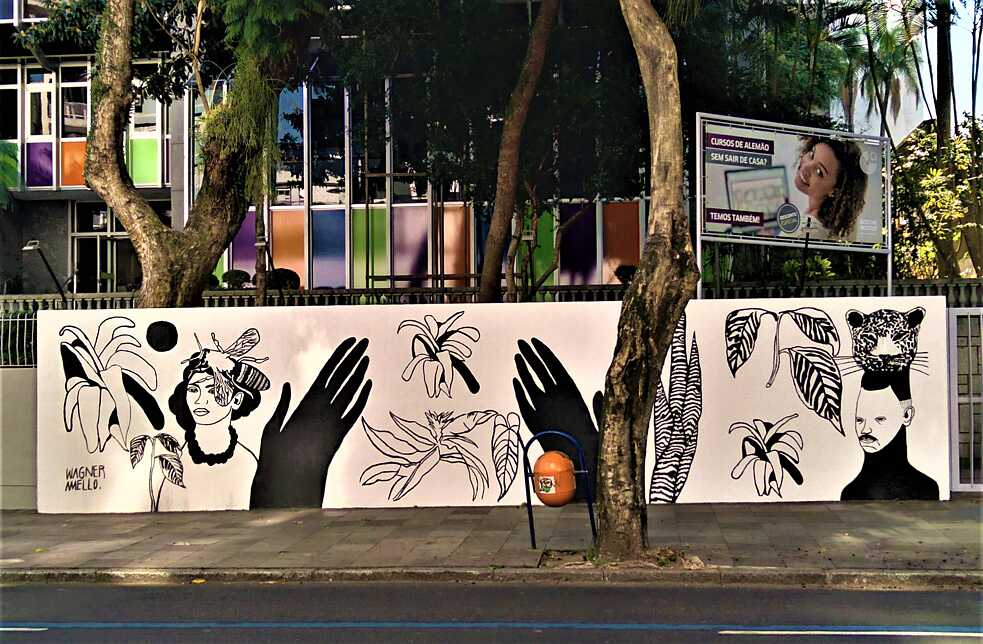Intervenção artística de Wagner Mello 