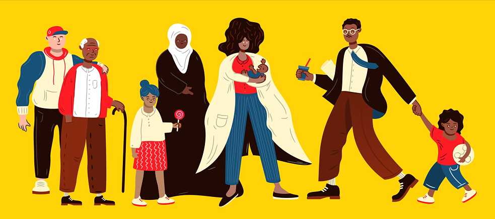 Various people at different stages of life and age.