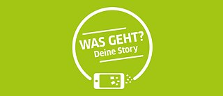 Logo „Was geht? – Deine Story“ &copy; © Goethe-Institut Logo „Was geht? – Deine Story“