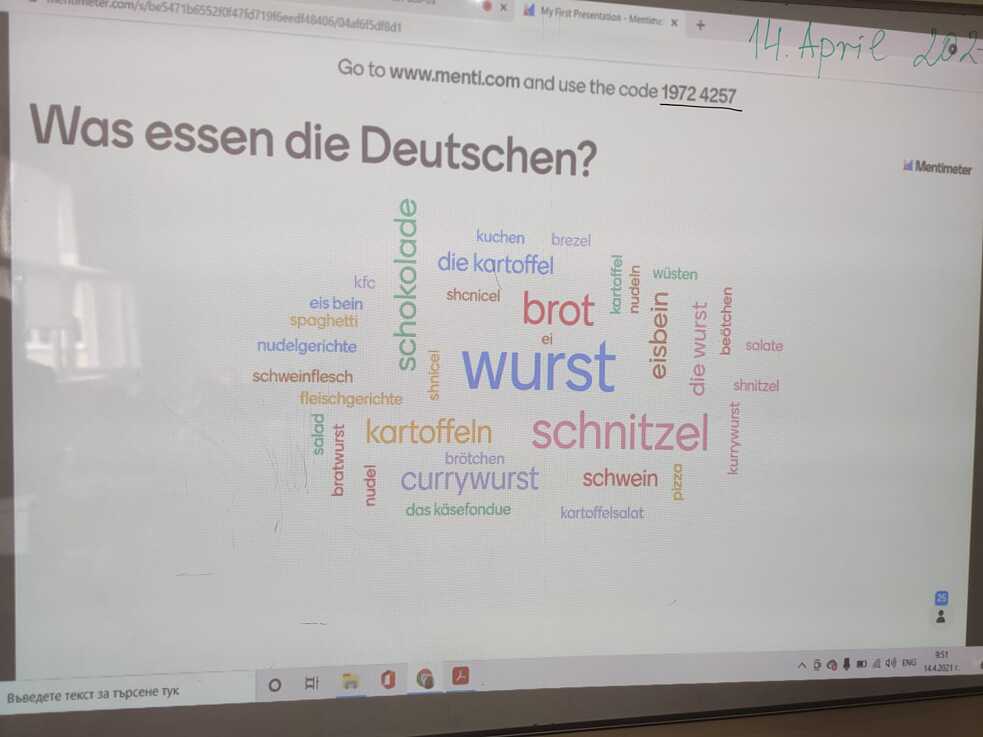 Vermutungen der Schüler*innen zu den Essgewohnheiten der Deutschen 